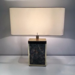 Gilt Metal and Foxed Mirror Glass Lamp, in the Style of Aldo Tura, circa 1970