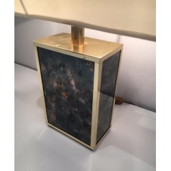 Gilt Metal and Foxed Mirror Glass Lamp, in the Style of Aldo Tura, circa 1970