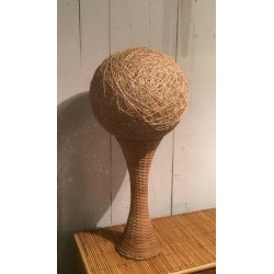 Tall Rattan Table Lamp, French Work, circa 1970