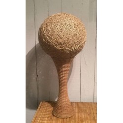 Tall Rattan Table Lamp, French Work, circa 1970