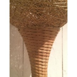 Tall Rattan Table Lamp, French Work, circa 1970