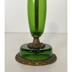 Table Lamp in Emerald Green Glass and Gilt Bronze, Circa 1950