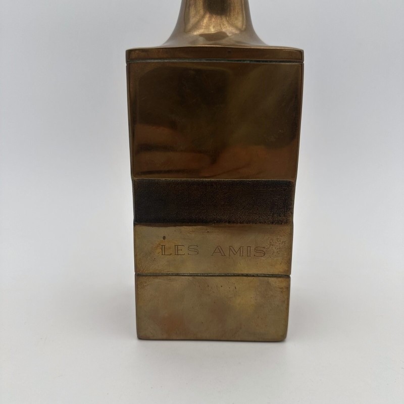 Pair of Square-Section Bronze Bottle Vases. Bruno Gambone. Circa 1970