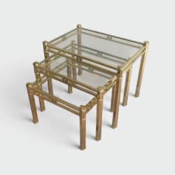 Set of 3 Brass Nesting Tables