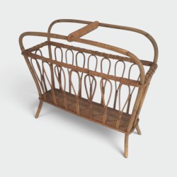 Rattan Magazine Holder. Circa 1960