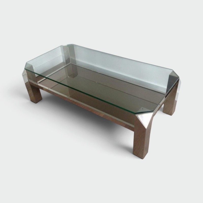 Chrome Design Coffee Table. Circa 1970–1980