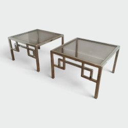 Pair of Chrome Design Side Tables
