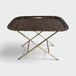 Fine Brass and Painted Tole Tray Table
