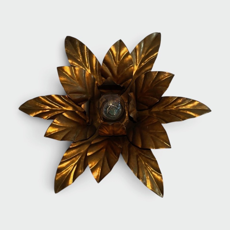 Applique fleur en métal doré