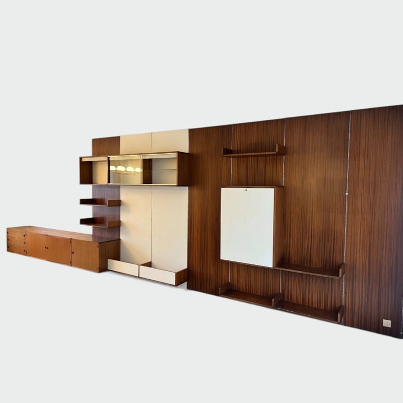 Huge Modular Wall Unit System | 1970s French Modernist Library