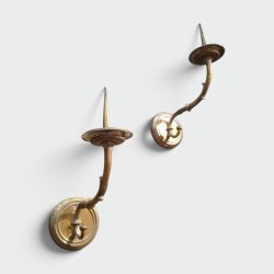 Important Pair of Bronze Wall Sconces. 18th Century