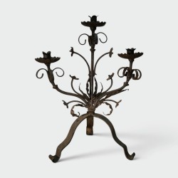 Wrought Iron Candle Holder, French Work, Circa 1900