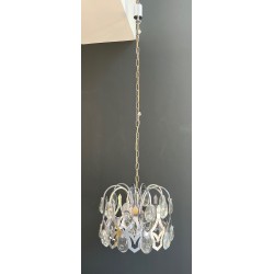 Chrome and Crystal Chandelier by Gaetano Sciolari, Italian Design, circa 1970