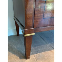 Neoclassical Mahogany and Brass Commode, De Coene Frères, Belgium, circa 1950