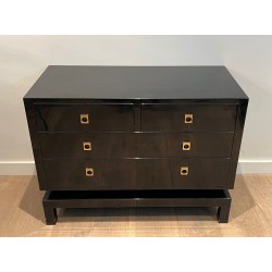 Black Lacquered Commode by Guy Lefèvre for Jansen, French, circa 1970
