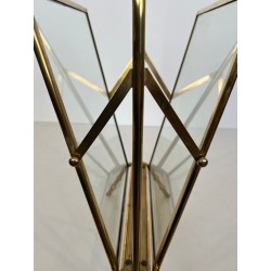 Magazine Rack in Faux-Bamboo Bronze and Brass by Maison Baguès, French, circa 1940