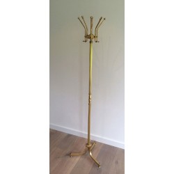 Freestanding Coat Rack in Brass, Neoclassical Style, French, circa 1940
