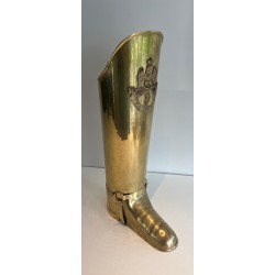 Umbrella Stand in the Form of a Boot, Brass, French, circa 1940