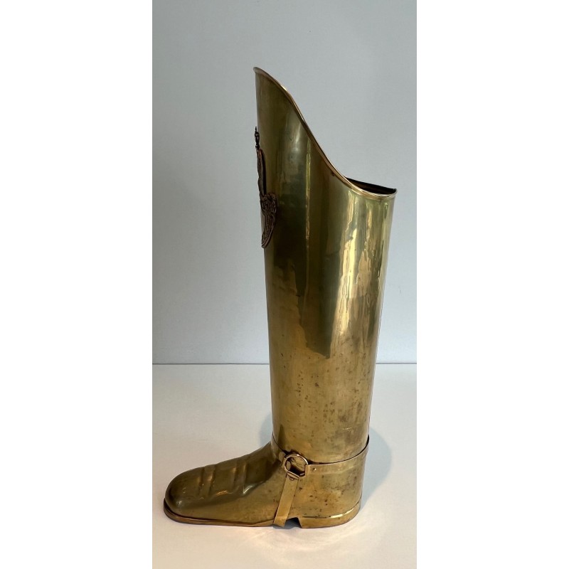 Umbrella Stand in the Form of a Boot, Brass, French, circa 1940
