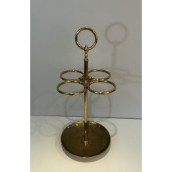 Round Brass Umbrella Stand, French, circa 1900