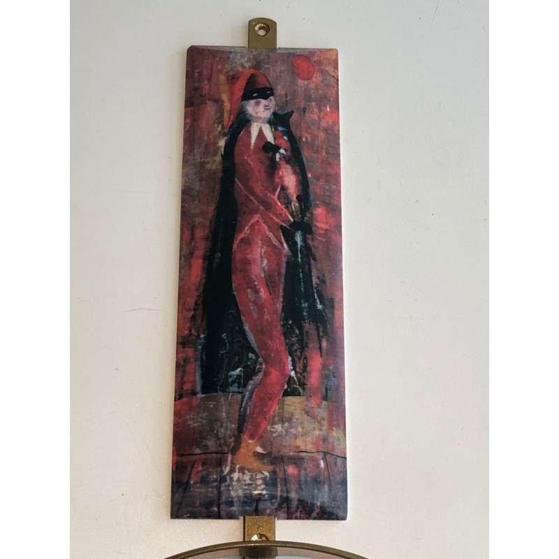 Pair of Commedia dell'Arte Coat Hooks, in the Taste of Fornasetti, Italian, circa 1970
