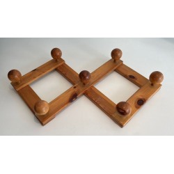 Pine Wall Accordion Coat Hanger, Perriand Style, French, circa 1950