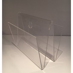 Plexiglass Magazine Rack, French, Mid-Century Modern, circa 1970