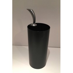 “Golf” Black Plastic and Chrome Umbrella Stand, Archap, Italian, circa 1970