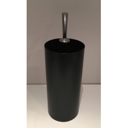 “Golf” Black Plastic and Chrome Umbrella Stand, Archap, Italian, circa 1970