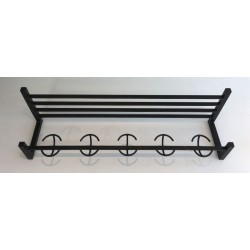 Functionalist Black Metal Coat Rack, French Design, circa 1950