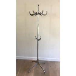 Chrome & Riveted Coat Rack, Yasuaki Sasamoto for Dulton, Japanese, circa 1980