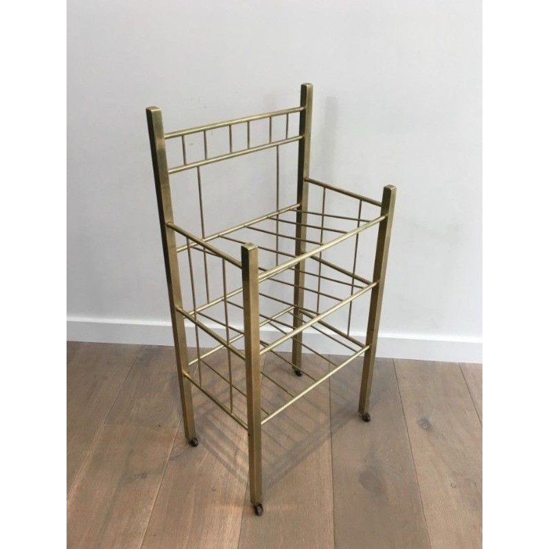 Brass Magazine Rack, French, Belle Époque, circa 1900