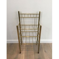 Brass Magazine Rack, French, Belle Époque, circa 1900