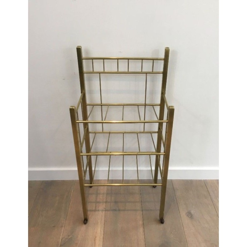 Brass Magazine Rack, French, Belle Époque, circa 1900