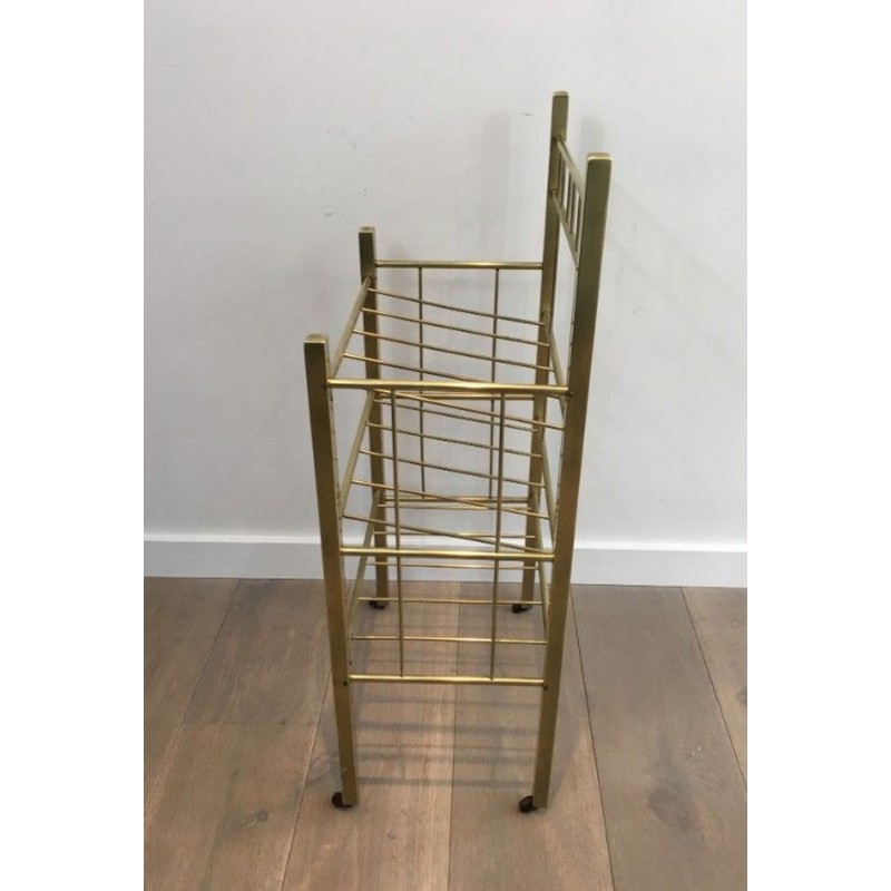 Brass Magazine Rack, French, Belle Époque, circa 1900