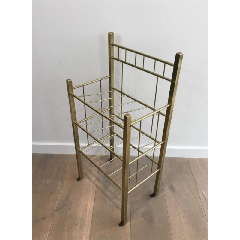 Brass Magazine Rack, French, Belle Époque, circa 1900