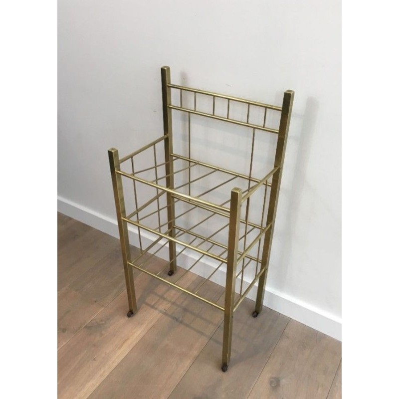 Brass Magazine Rack, French, Belle Époque, circa 1900