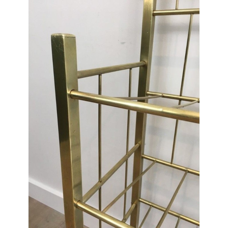 Brass Magazine Rack, French, Belle Époque, circa 1900