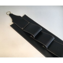 Leather Wall Magazine Rack, Attributed to Jacques Adnet, French, circa 1950