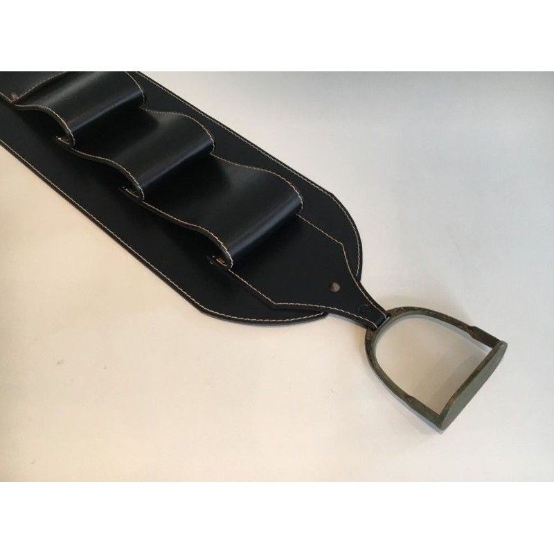 Leather Wall Magazine Rack, Attributed to Jacques Adnet, French, circa 1950