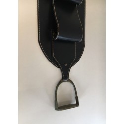 Leather Wall Magazine Rack, Attributed to Jacques Adnet, French, circa 1950