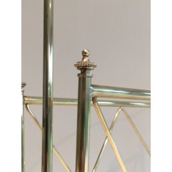 Neoclassical Brass Magazine Rack, Attributed to Maison Jansen, French, circa 1940