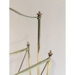 Neoclassical Brass Magazine Rack, Attributed to Maison Jansen, French, circa 1940