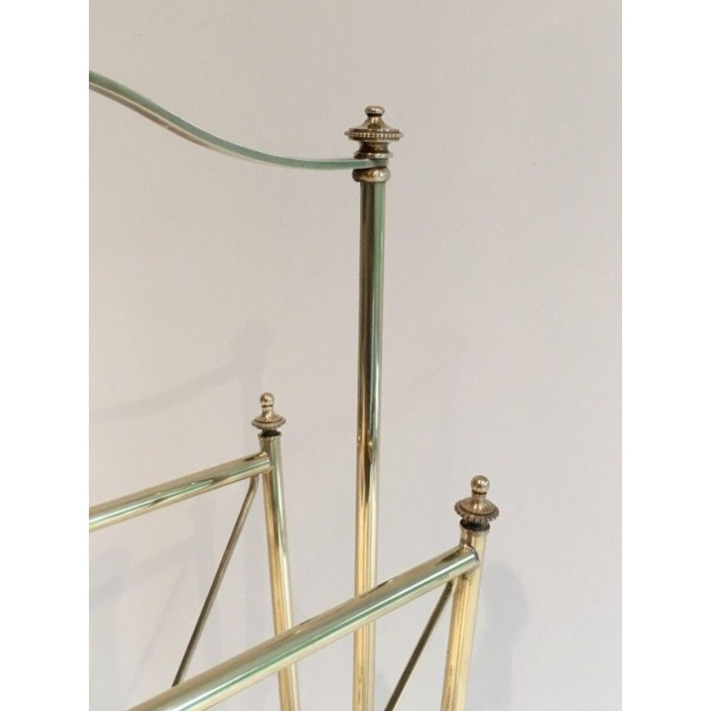 Neoclassical Brass Magazine Rack, Attributed to Maison Jansen, French, circa 1940