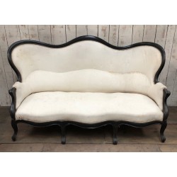 Napoleon III Blackened Wood Sofa, To Be Reupholstered, French, circa 1880