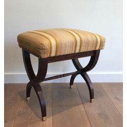 Neoclassical Mahogany Stool, French Work, circa 1950