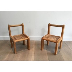 Pair of Unusual Small Children’s Chairs, circa 1970