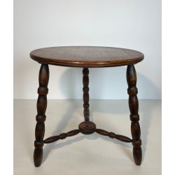 Turned Wood Coffee Table by Charles Dudouyt, France, circa 1950