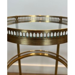 Pair of Round Art Déco Drinks Trolleys with Removable Trays, Maison Jansen, France, circa 1940
