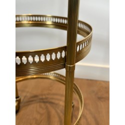 Pair of Round Art Déco Drinks Trolleys with Removable Trays, Maison Jansen, France, circa 1940